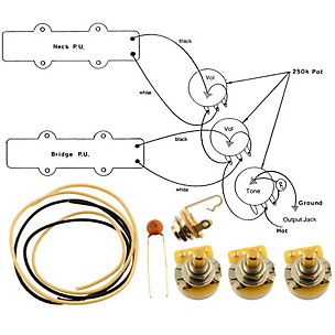 Allparts EP-4129-000 Wiring Kit for Jazz Bass