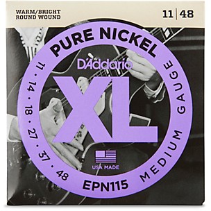 D'Addario EPN115 Pure Nickel Electric Guitar Blues/Jazz Electric Guitar Strings