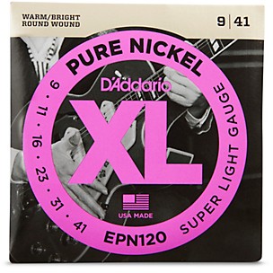 D'Addario EPN120 Pure Nickel Super Light Electric Guitar Strings