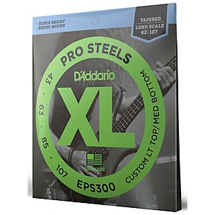 D'Addario EPS300 ProSteel Long Scale Tapered Electric Bass String Set