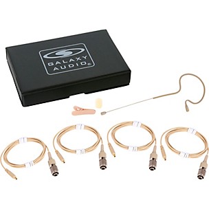 Galaxy Audio ESM4 Single Ear Headset Mic with 4 Gen 2 cH Audio Technica Connector Cables, a Windscreen, Clip, and Case
