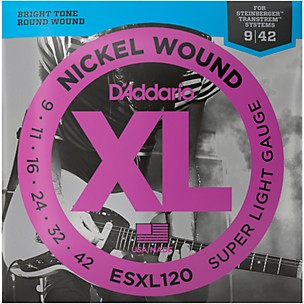 D'Addario ESXL120 Nickel Double Ball End Super Light Electric Guitar Strings