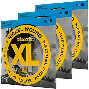 D'Addario EXL125-3D Electric Guitar Strings 3-Pack