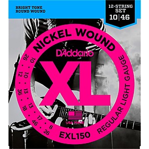 D'Addario EXL150 Nickel XL 12-String Electric Guitar Strings