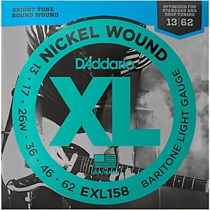 D'Addario EXL158 Light Baritone Electric Guitar Strings