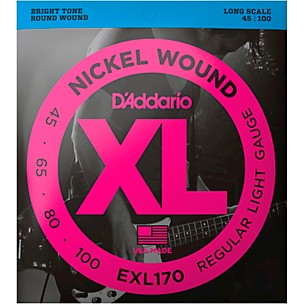 D'Addario EXL170 Nickel Wound Bright Roundwound Electric Bass Strings - (45-100)