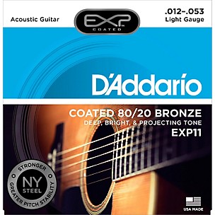 D'Addario EXP11 Coated 80/20 Bronze Light Acoustic Guitar Strings