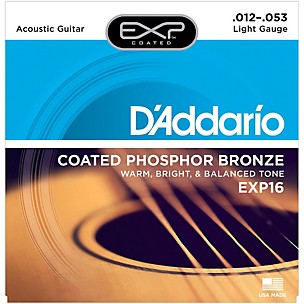 D'Addario EXP16 Coated Phosphor Bronze Light Acoustic Guitar Strings
