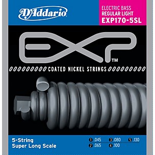 D'Addario EXP170-5SL EXP Coated Soft Super Long Scale 5-String Bass Strings