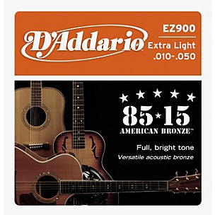 D'Addario EZ900 85/15 Bronze Great American Extra Light Acoustic Guitar Strings