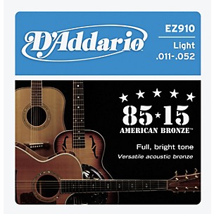 D'Addario EZ910 85/15 Bronze Great American Light Acoustic Guitar Strings