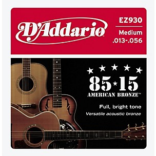 D'Addario EZ930 85/15 Bronze Great American Medium Acoustic Guitar Strings