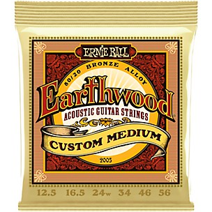 Ernie Ball Earthwood 80/20 Custom Medium Bronze Acoustic Guitar Strings 12.5-56