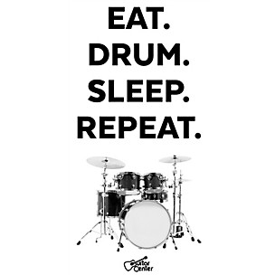 Guitar Center Eat, Drum, Sleep, Repeat - Black/White Sticker
