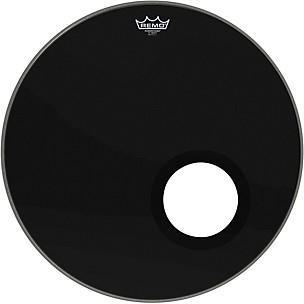 Remo Ebony Powerstroke 3 Resonant Bass Drum Head With 5" Port Hole