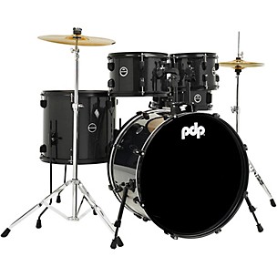 Encore Complete 5-Piece Drum Set With Hardware & Cymbals Black Onyx