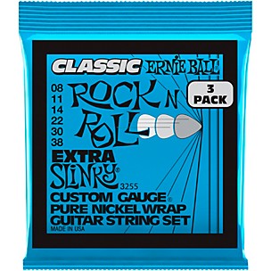 Ernie Ball Extra Slinky Classic Rock and Roll Electric Guitar Strings 3 Pack