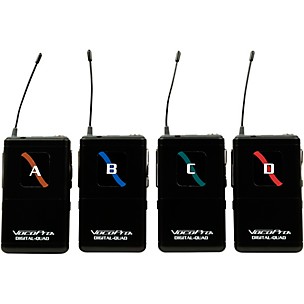 VocoPro FIELD-QUAD-B Portable 4 Lavalier Field/Camera-Mountable Wireless Microphone System, 902-927.2mHz