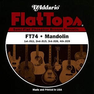 D'Addario FT74 Flat Tops Phosphor Bronze Mandolin Strings Medium