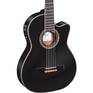 Ortega Family Series Pro RCE145BK Thinline Acoustic-Electric Nylon Guitar