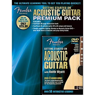 Hal Leonard Fender Presents Getting Started On Acoustic Guitar Premium Pack Book/CD/DVD