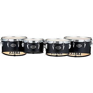 Tama Marching Fieldstar Marching Tenor Drums, Quad With Power Cut, Satin Black