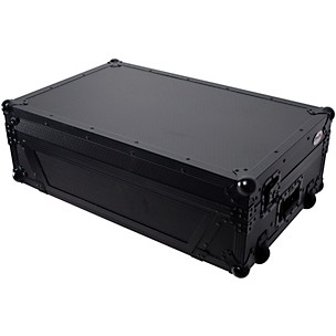 ProX Flight Style Road Case Fits Pioneer DDJ-FLX10 and AlphaTheta DDJ-GRV6, Black on Black With Sliding Laptop Shelf & Wheels