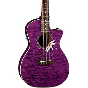 Flora Series Passionflower Parlor Cutaway Acoustic-Electric Guitar