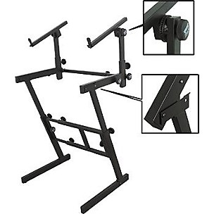 On-Stage Stands Folding Heavy-Duty Dual-Tier Z Stand