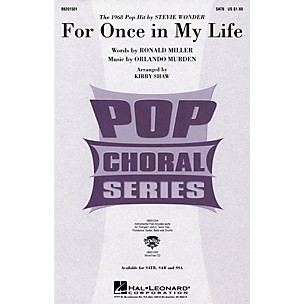 Hal Leonard For Once in My Life Combo Parts by Stevie Wonder Arranged by Kirby Shaw