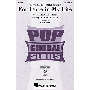 Hal Leonard For Once in My Life ShowTrax CD by Stevie Wonder Arranged by Kirby Shaw