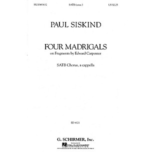 Positive Grid Four Madrigals (SSAATTBB a cappella) SATB DV A Cappella composed by Paul Siskind