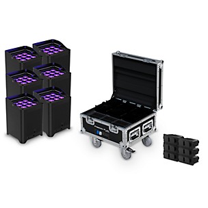 CHAUVET DJ Freedom Flex H9 IP X6 Wireless Outdoor-Rated Battery-Powered Uplight Set With Charging Road Case