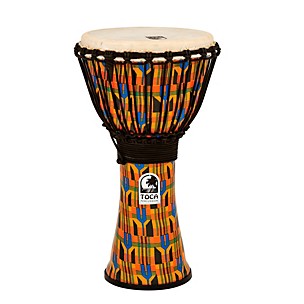 Toca Freestyle Kente Cloth Rope Tuned Djembe