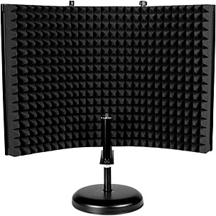 Gator GFW-MICISO1216 Portable Desktop 12 x 16" Microphone Isolation Shield with Round Base Stand