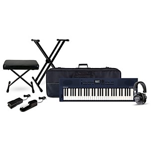 Roland GO:KEYS Keyboard Package With TASCAM TH-200X Studio Headphones and Accessories -