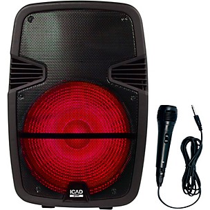Gemini GSX-L515BTB 1000W 15 in. Powered Speaker With Bluetooth, Rechargeable Battery, And Microphone