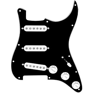 920d Custom Generation Loaded Pickguard For Strat With White Pickups and Knobs and S5W-BL-V Wiring Harness