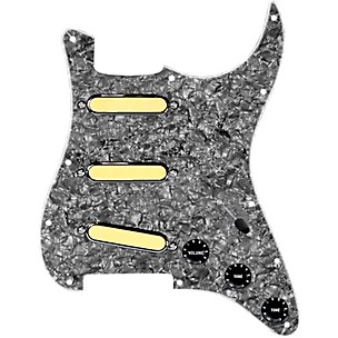 920d Custom Gold Foil Loaded Pickguard For Strat With Black Pickups and Knobs and S5W Wiring Harness