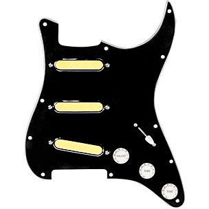 920d Custom Gold Foil Loaded Pickguard For Strat With White Pickups and Knobs and S7W Wiring Harness