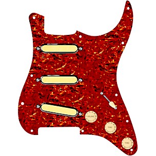 920D Custom Gold Foil Loaded Pickguard for Strat With Aged White Pickups & Knobs, S7W Wiring Harness