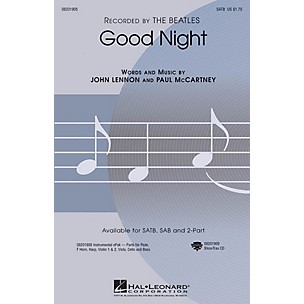 Hal Leonard Good Night SATB by The Beatles arranged by Audrey Snyder