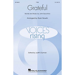 Hal Leonard Grateful (Voices Rising) TTBB composed by John Bucchino