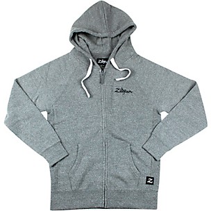 Zildjian Gray Zip Up Logo Hoodie