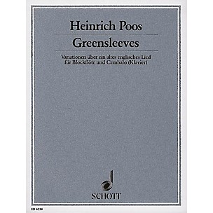 Schott Greensleeves Variations Rec/hpschd Schott Series