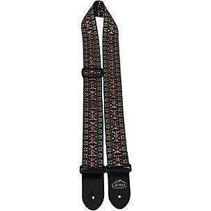 Laurel Canyon Guitar Strap Woven-Gold Hootenanny W/Leather Ends