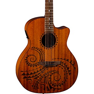 Luna Guitars Gypsy Tattoo Mahogany Acoustic-Electric Grand Concert Guitar