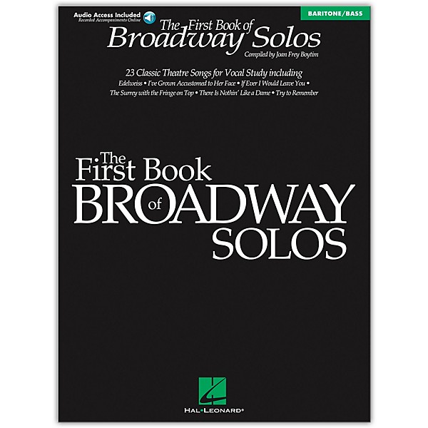 Hal Leonard First Book Of Broadway Solos Baritone Bass Book Online Audio Music Arts