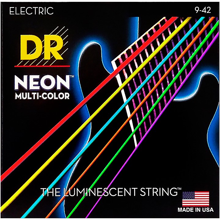 DR Strings Hi Def NEON Multi Color Coated Lite Electric Guitar