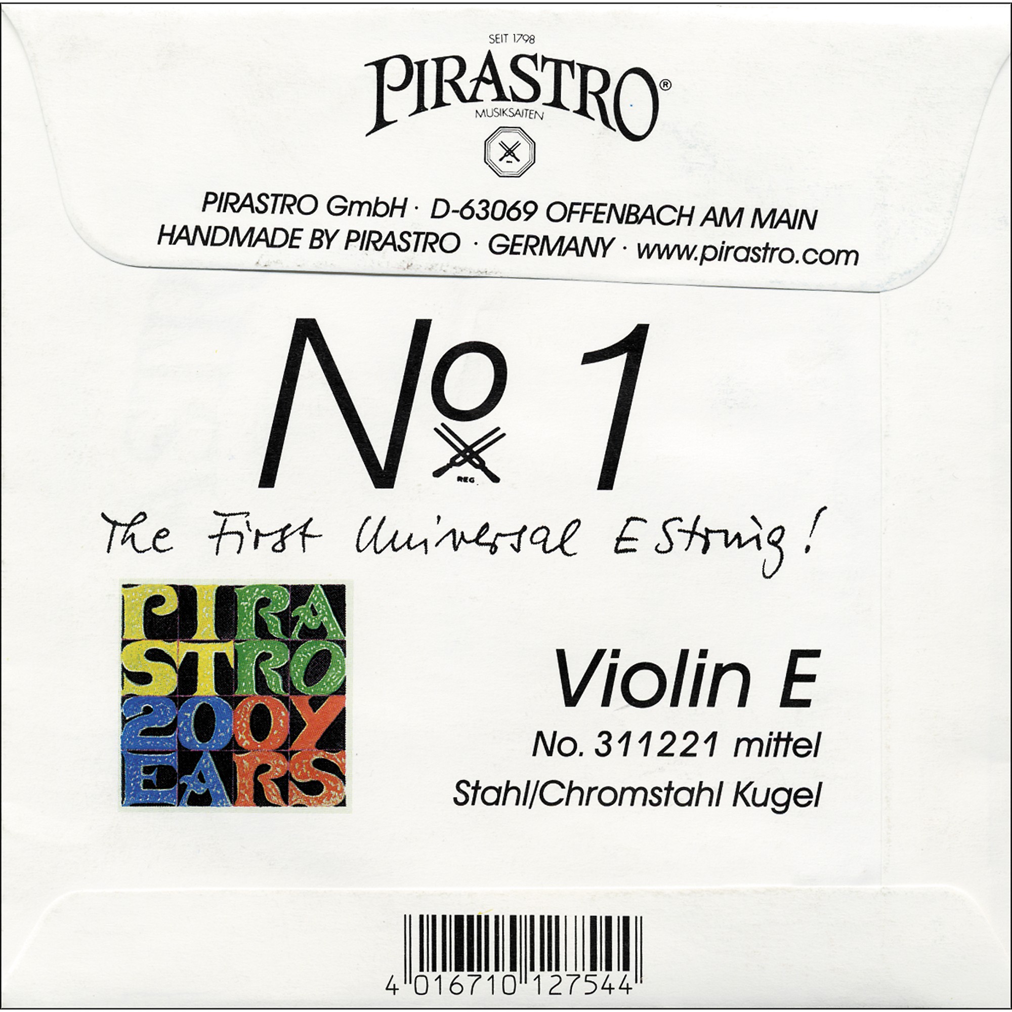 Pirastro Univeral No.1 Series Violin E String | Music & Arts